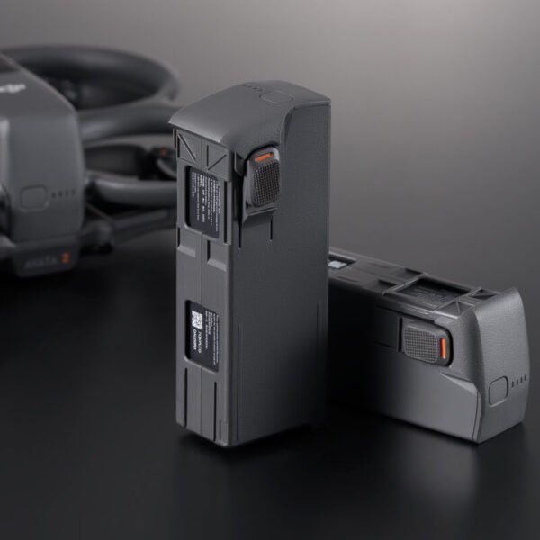 DJI Avata 2 Intelligent Flight Battery on a solid black background