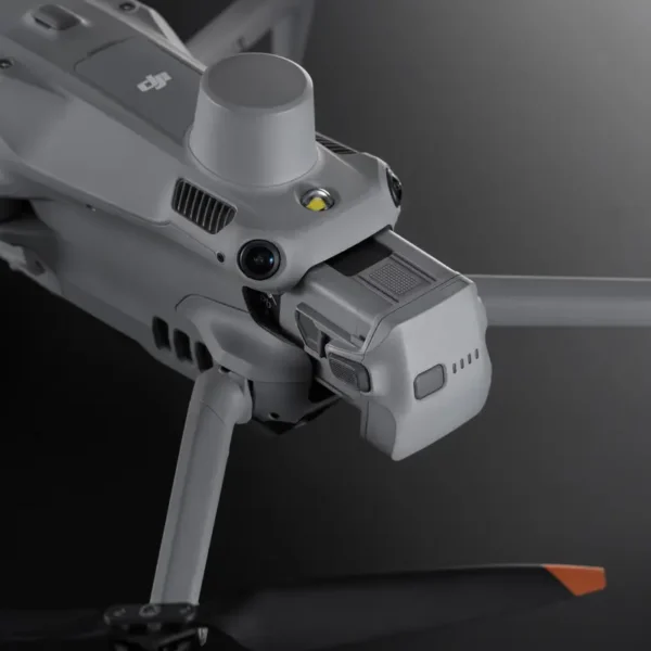 Close-up of the smart connectors and LED status indicators on the DJI Matrice 4 Series Battery