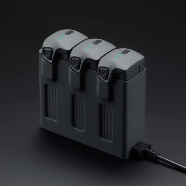 Original DJI Mavic 4 Pro Parallel Charging Hub isolated on black background