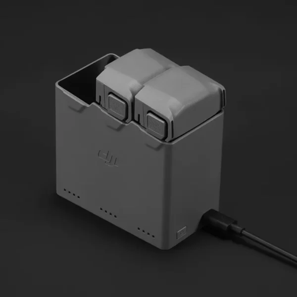 Close-up of battery slots and USB-C port on the DJI Mini 5 Pro Two-Way Charging Hub