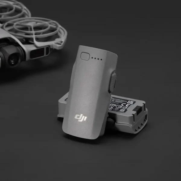 Original DJI Neo 2 Intelligent Flight Battery isolated on black background