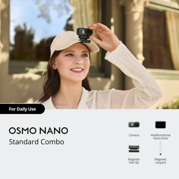 The complete Osmo Nano Standard Combo (128GB) featuring the camera module and Multifunctional Vision Dock.