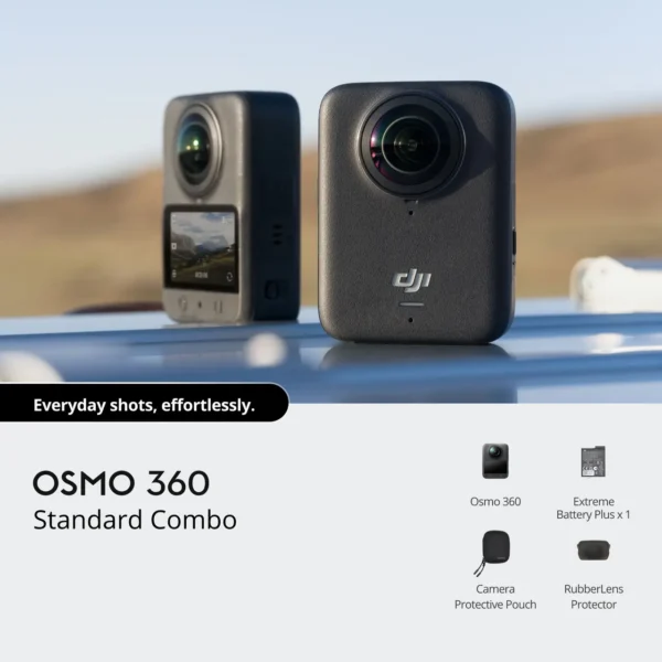 Osmo 360 Standard Combo 8K camera standing upright
